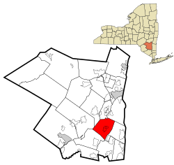 Ulster County New York incorporated and unincorporated areas New Paltz (town) highlighted